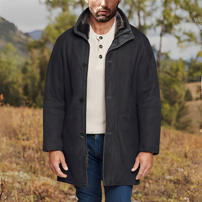 Eddie - Klassische halb lange Wildlederjacke für Herren