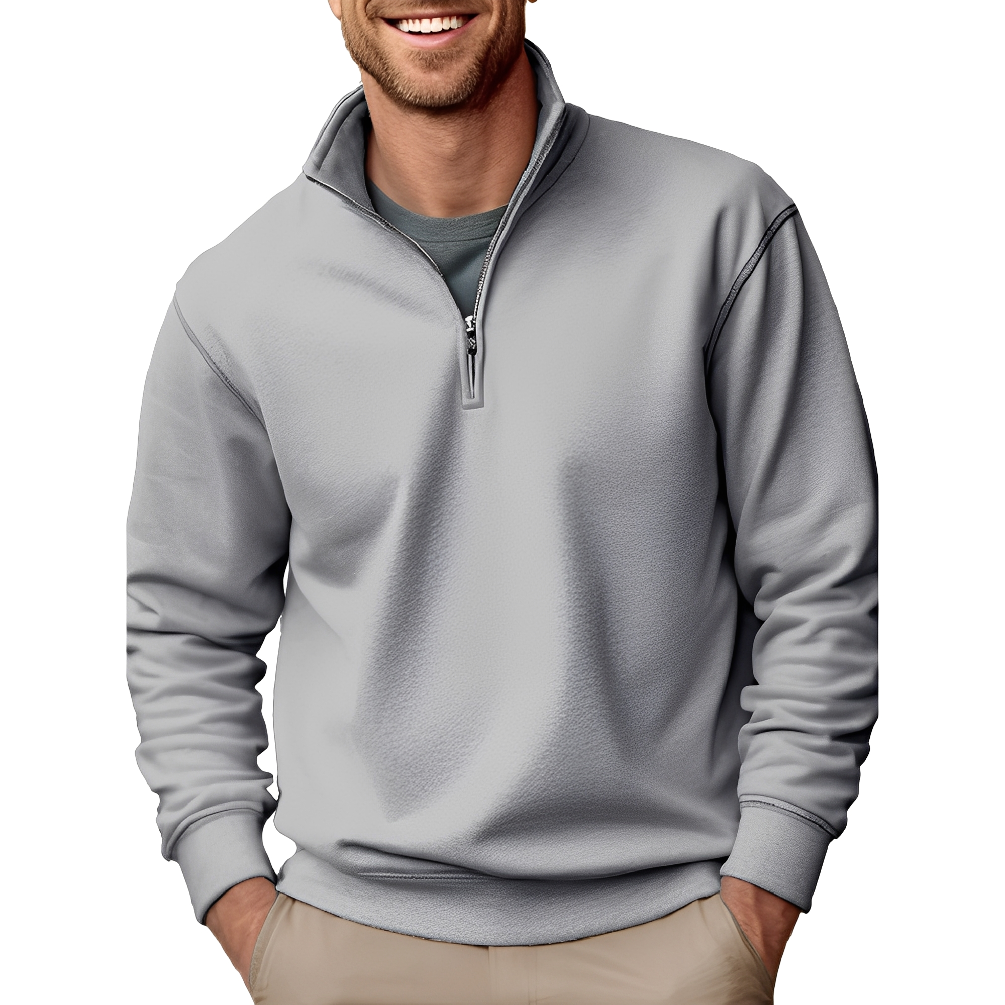 Edgar - Sweat-shirt léger et agréable avec zip pour hommes
