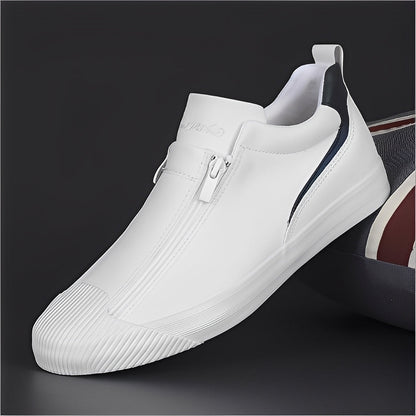 Marcus - Chaussures en cuir pour hommes avec double fermeture éclair