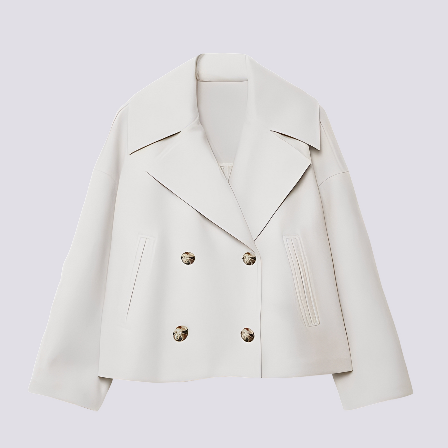 Bethney - Veste courte élégante en laine avec col à revers pour femmes