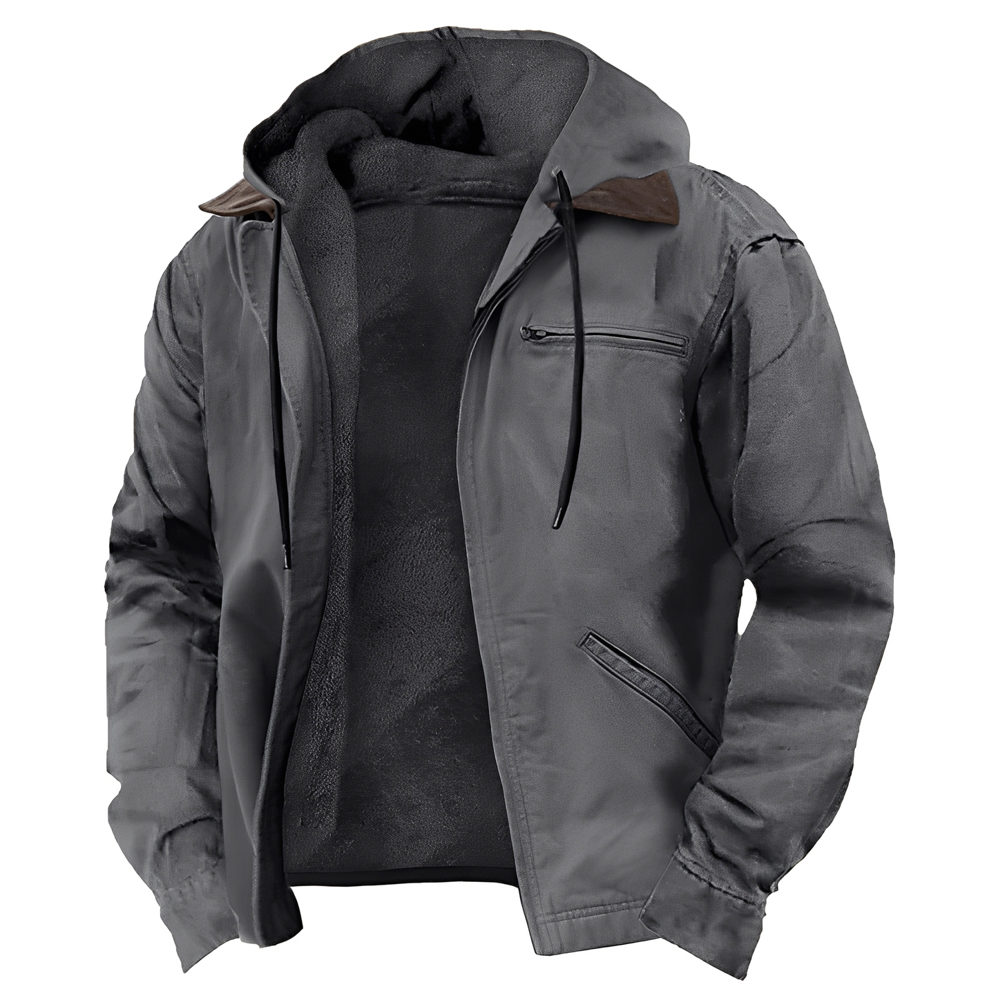 Derrick - Warm hooded jacket with multiple pockets for men
