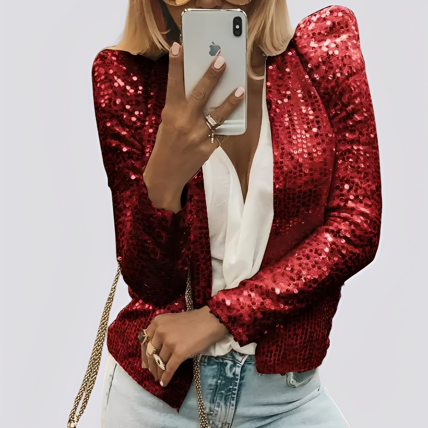 Isabelle - Elegant short jacket with sequins for women