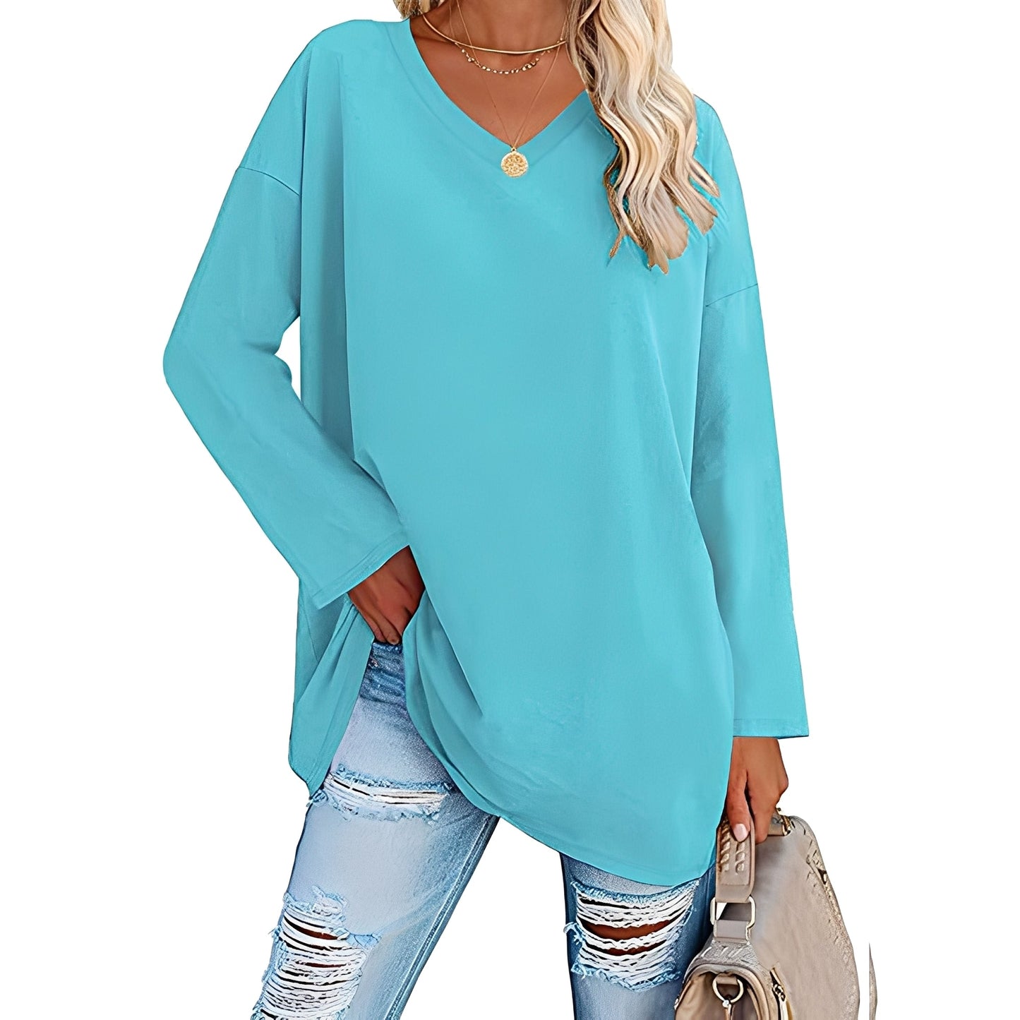 Laëtitia - Loose and elegant long-sleeved blouse for women