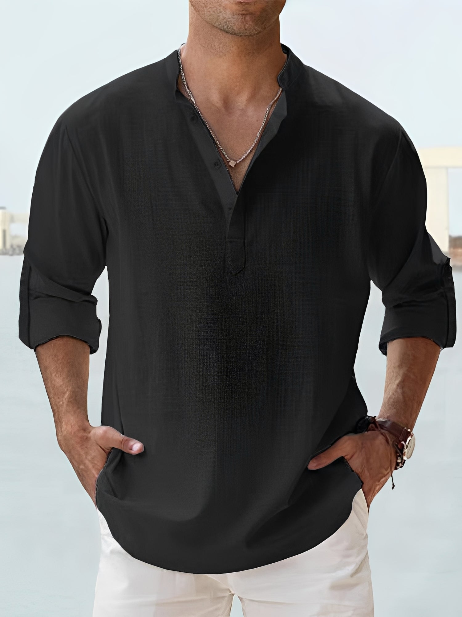 Ronnie – Chemise à manches longues pour homme – pour les journées chaudes dans un style décontracté