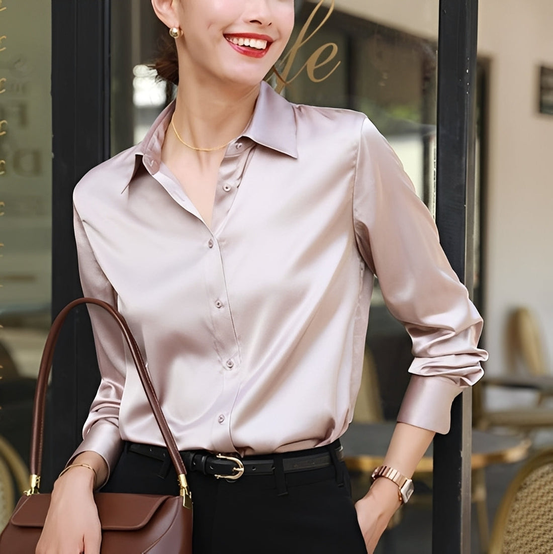 Annalise - Blouse élégante pour femmes avec patte de boutonnage