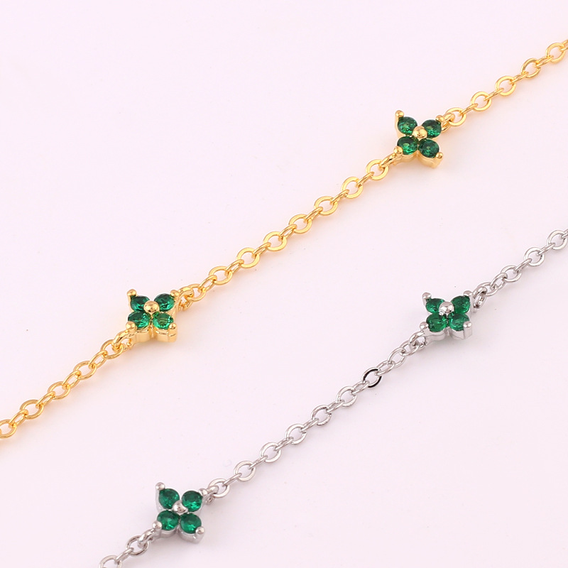 Fleur de trèfle CZ - Collier incrusté