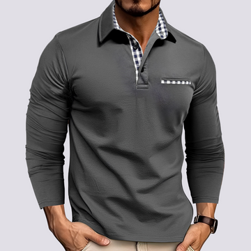 Mark – Polo pour homme – à manches longues décontracté