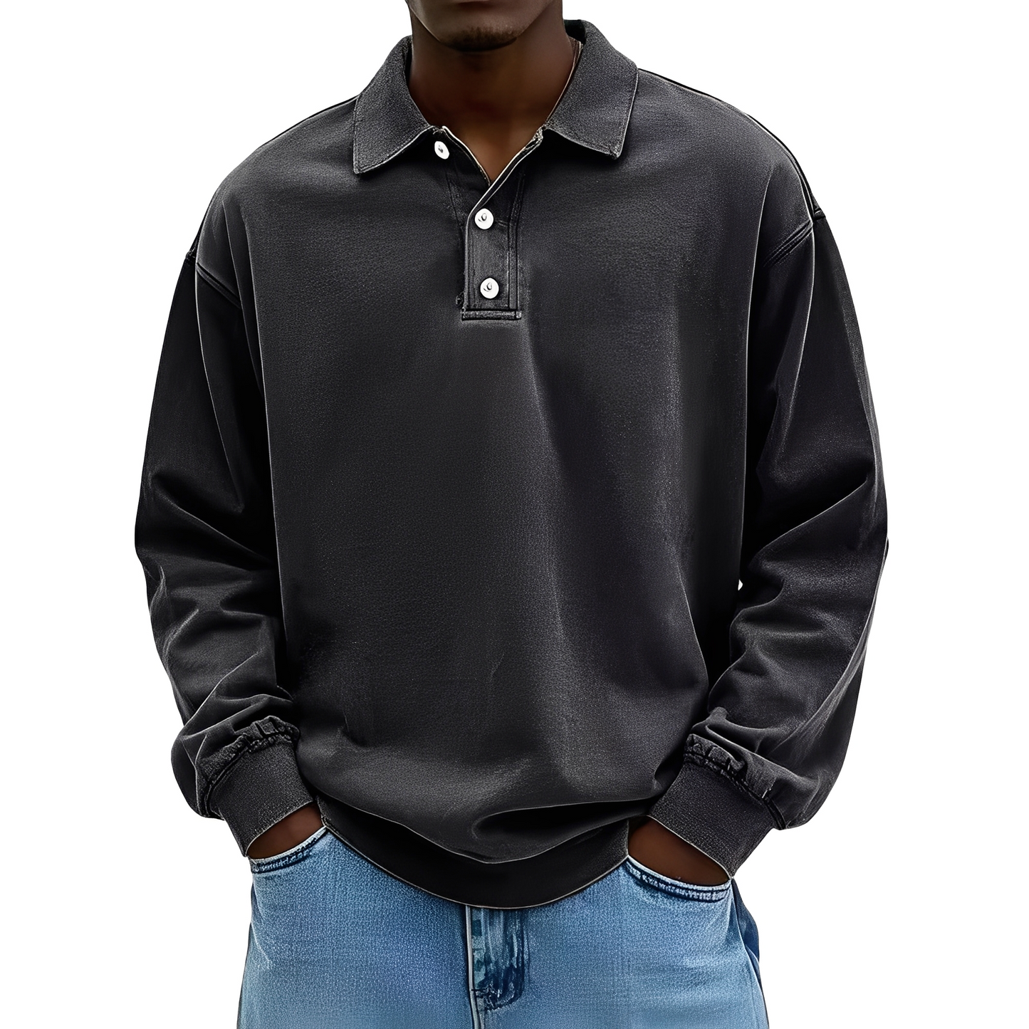 Chris - Chemise en tissu épais classique à manches longues pour homme