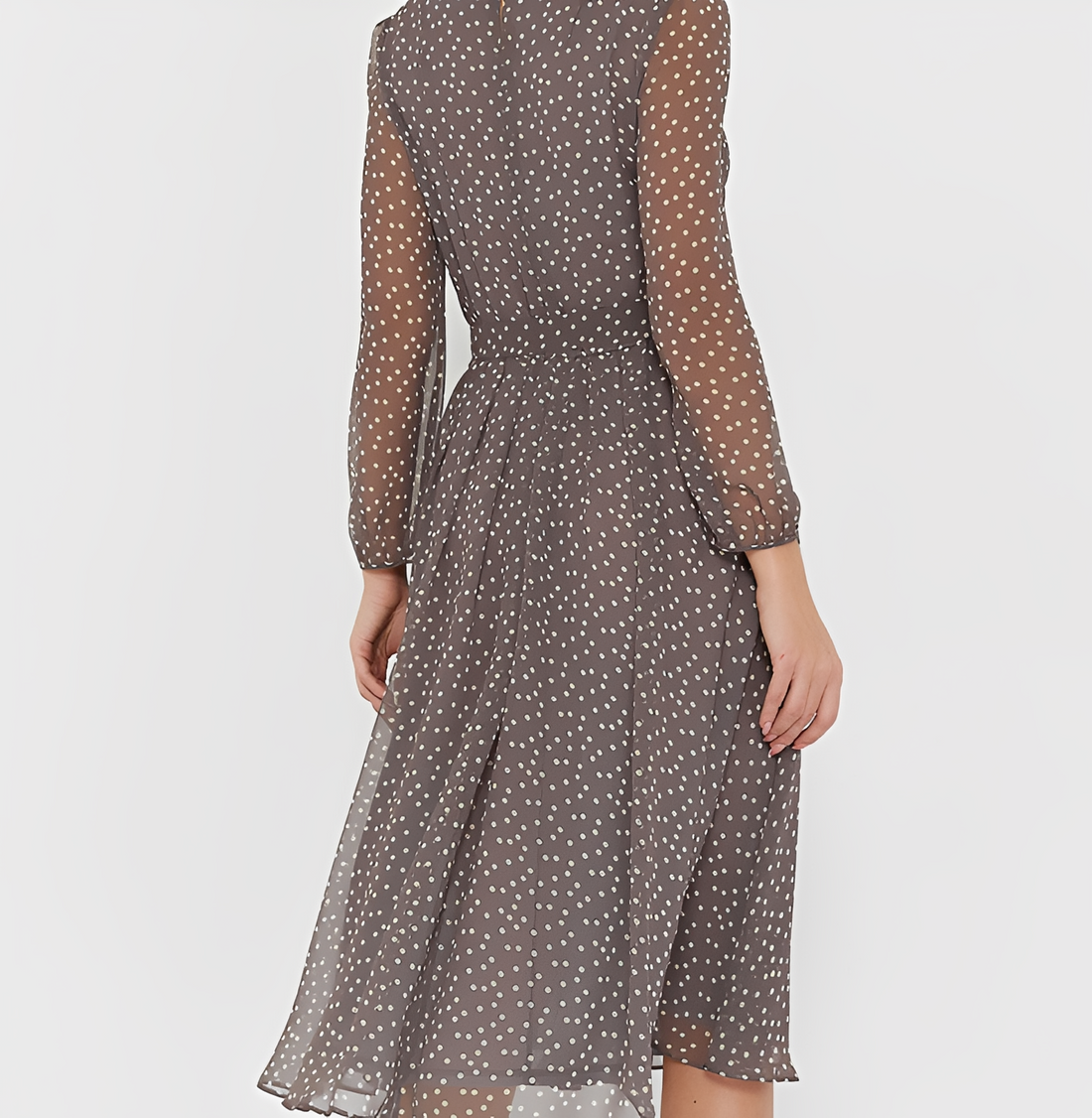 Tessa - Robe élégante à manches longues à pois