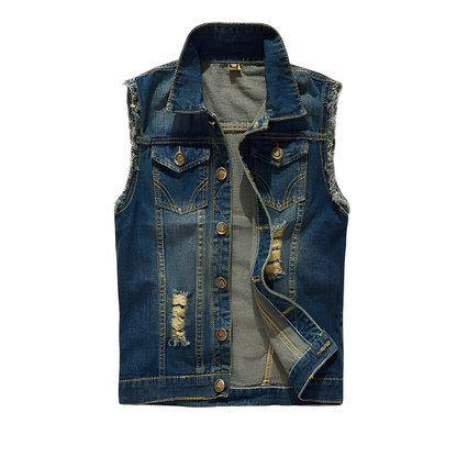 Morley - Veste en jean vintage avec poches pour hommes