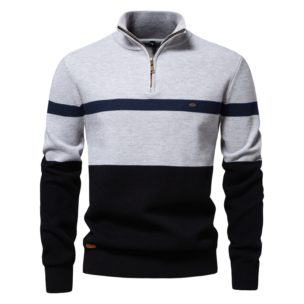 Johnson - Trendy pullover with quarter zipper for men