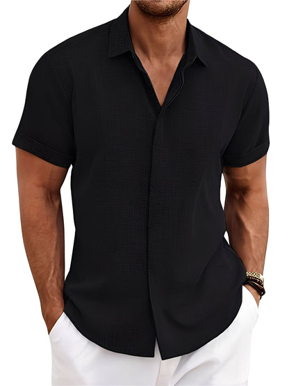 Caelum - Chemise à manches courtes simple et relax pour hommes