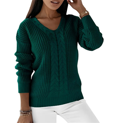 Georgia - Elegant women's sweater with V-neck