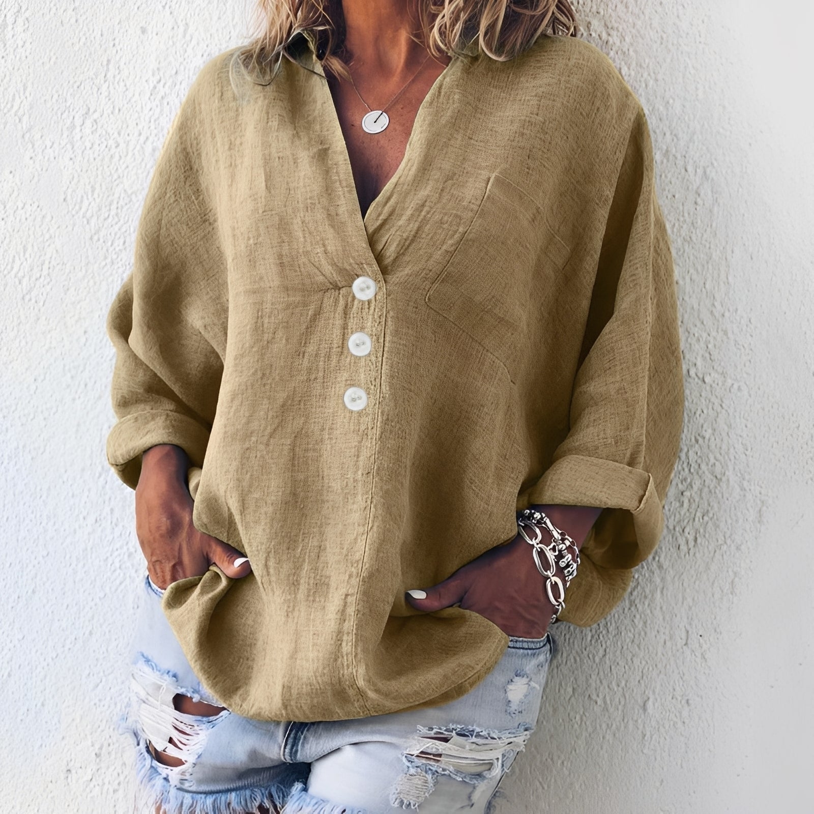 Sandra - Chemise décontractée à manches longues pour femmes