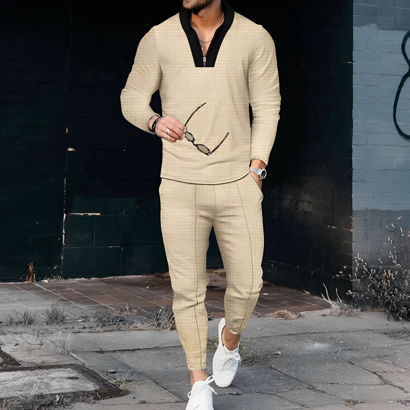 Andrew - Ensemble de sport élégant avec motif gaufré pour hommes