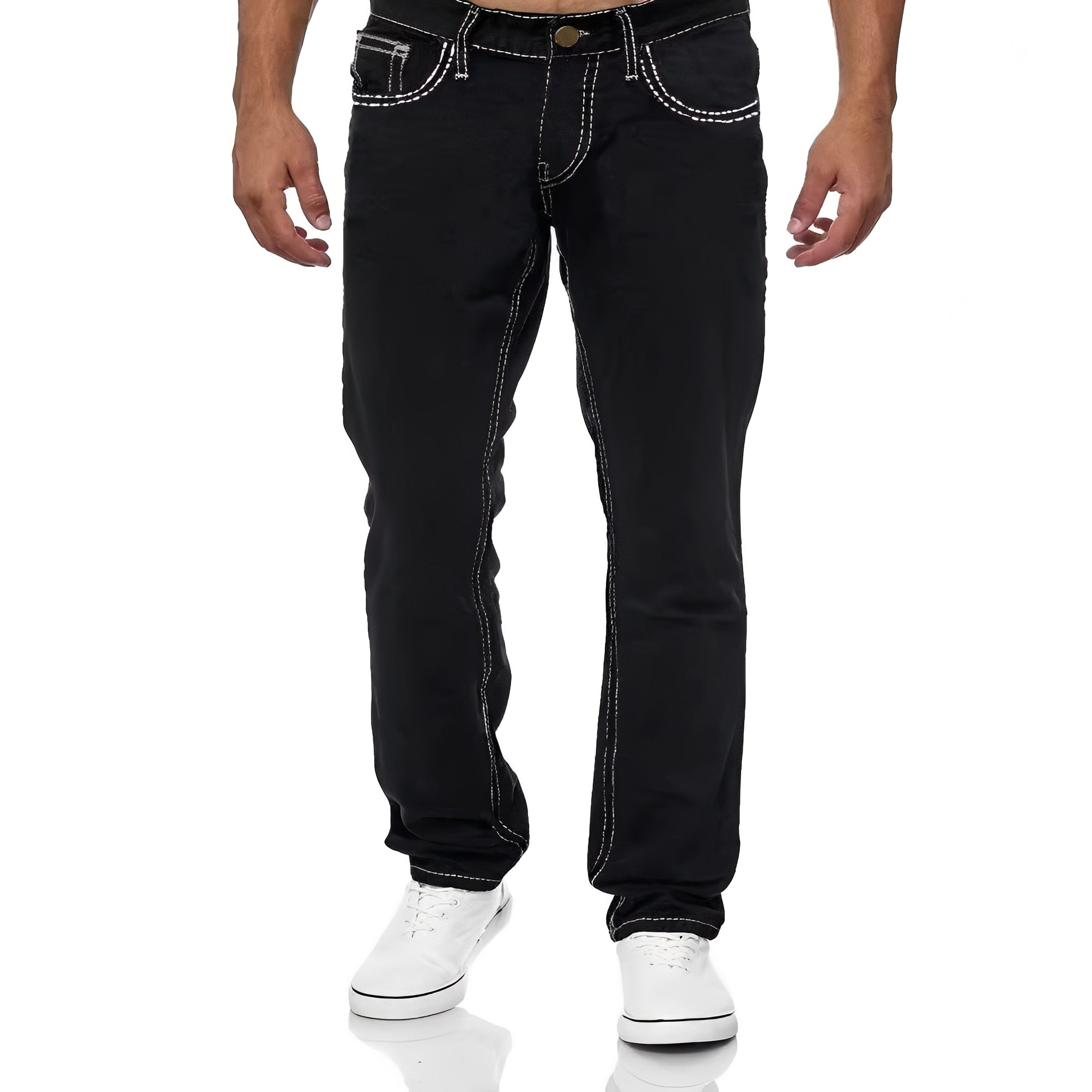 Stefan - Jean droit et ample en stretch pour hommes