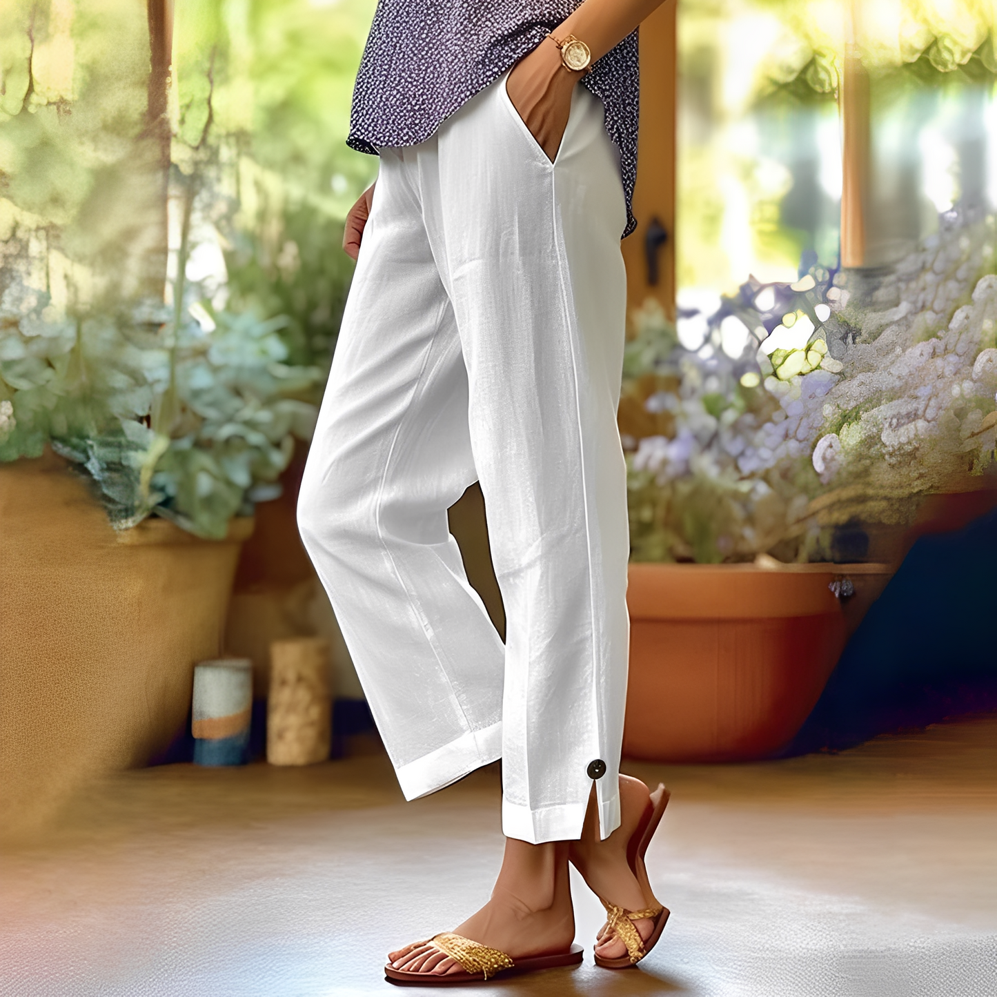 Kassia - Pantalon en lin d'été pour femmes