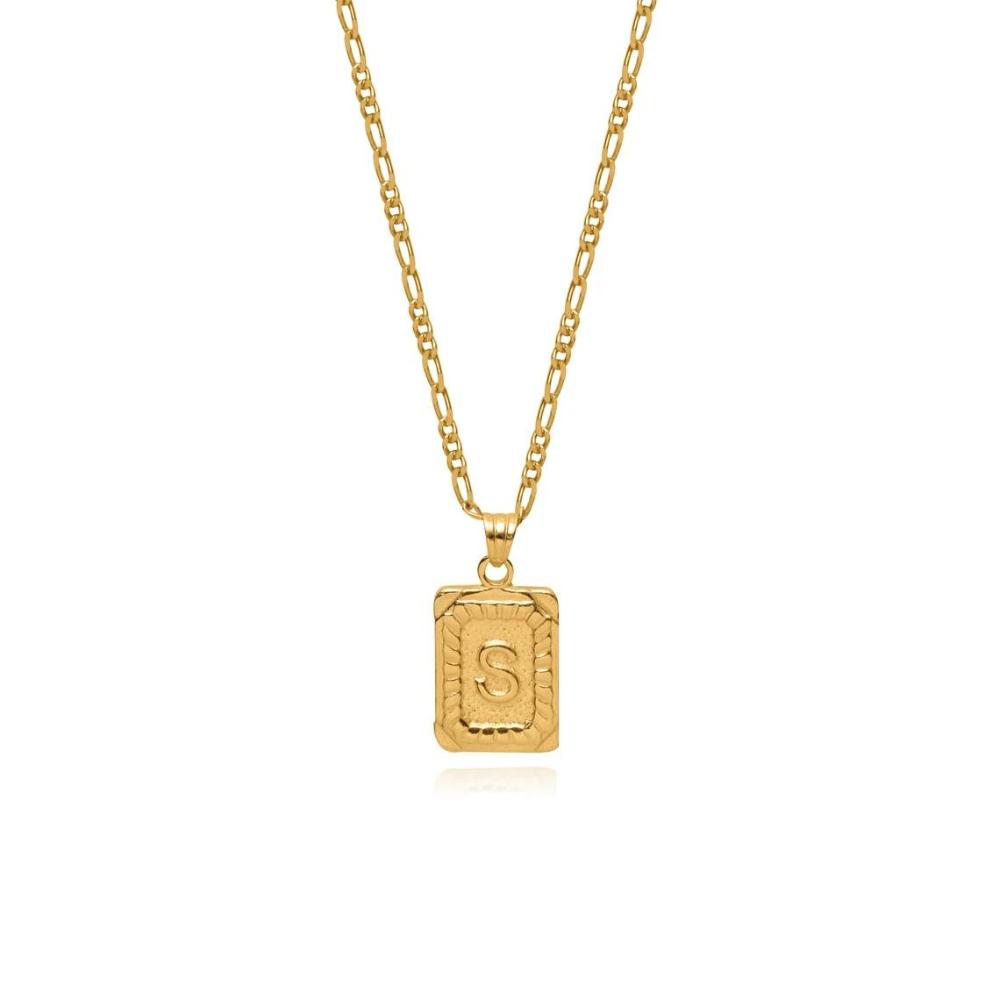 Collier de Initial Vintage - Collier de lettre personnalisée avec lettre