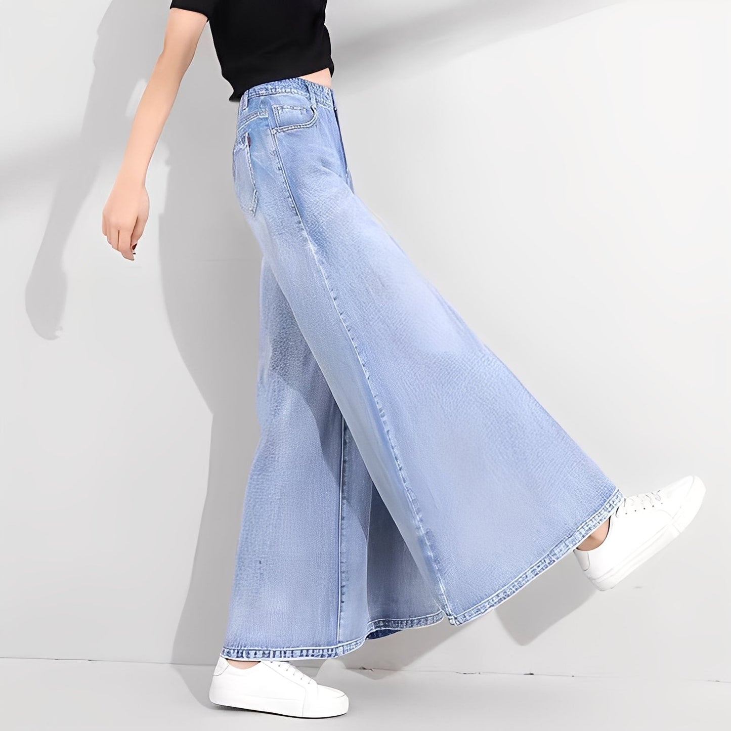 Isabelle - Jeans à la mode avec jambes larges pour femmes