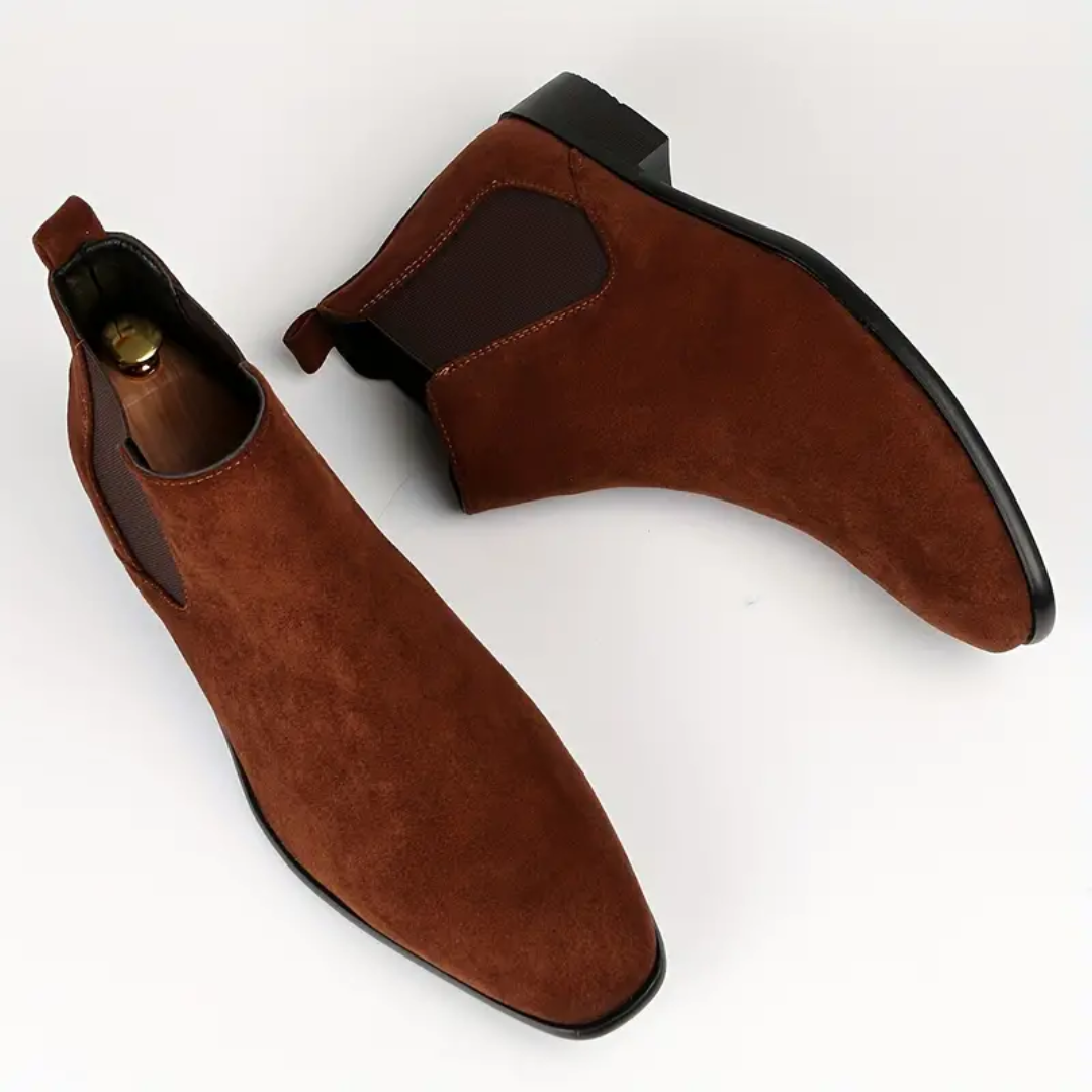 Dario – Bottines Chelsea en Cuir Véritable avec Petit Talon