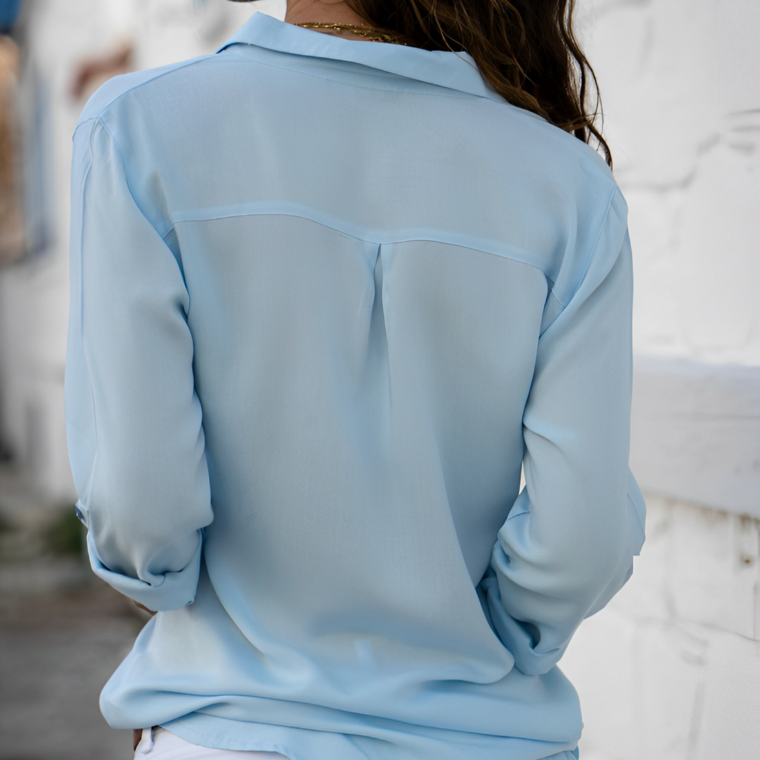 Odelia - Blouse satinée à manches longues pour femmes