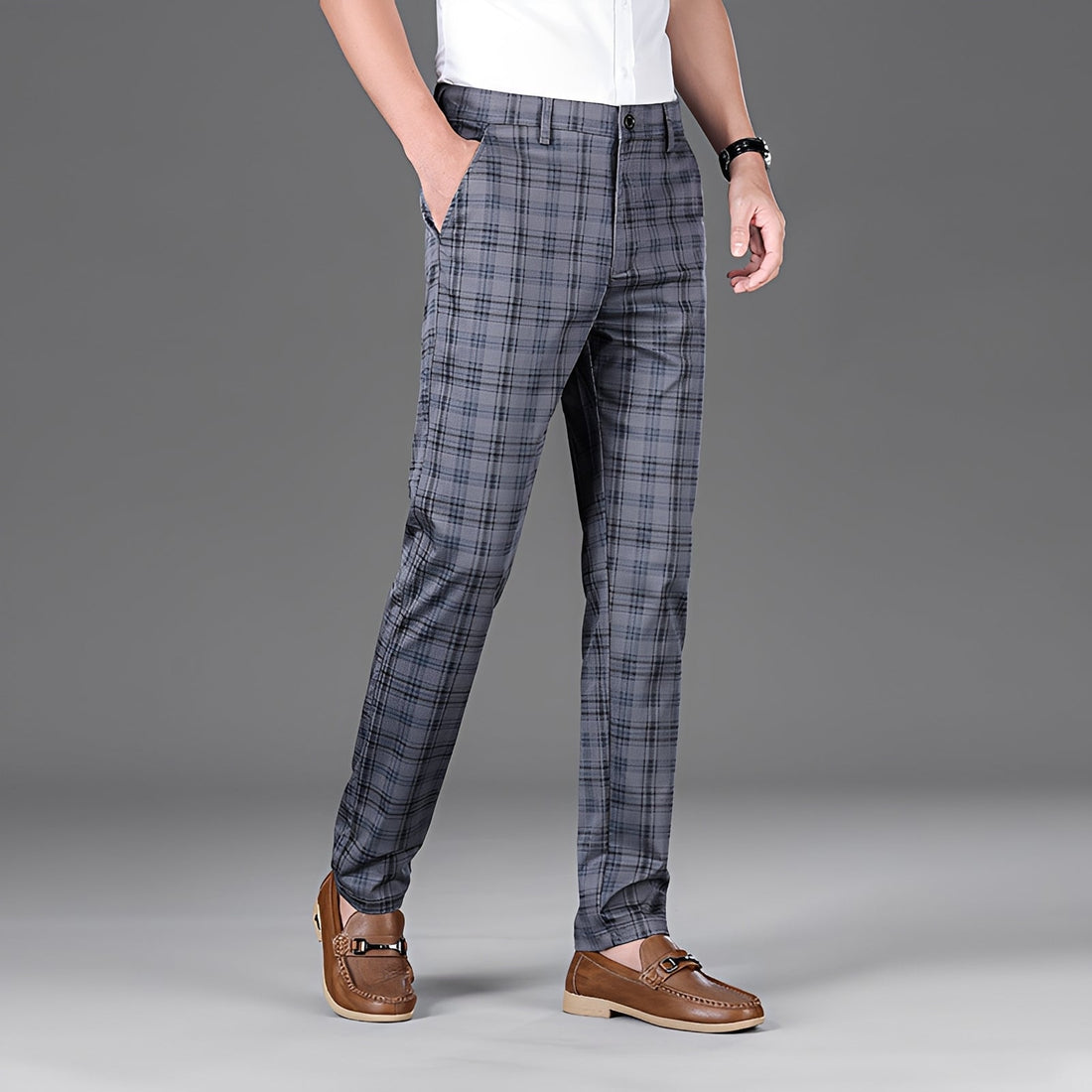 Myers - Pantalon à carreaux décontracté