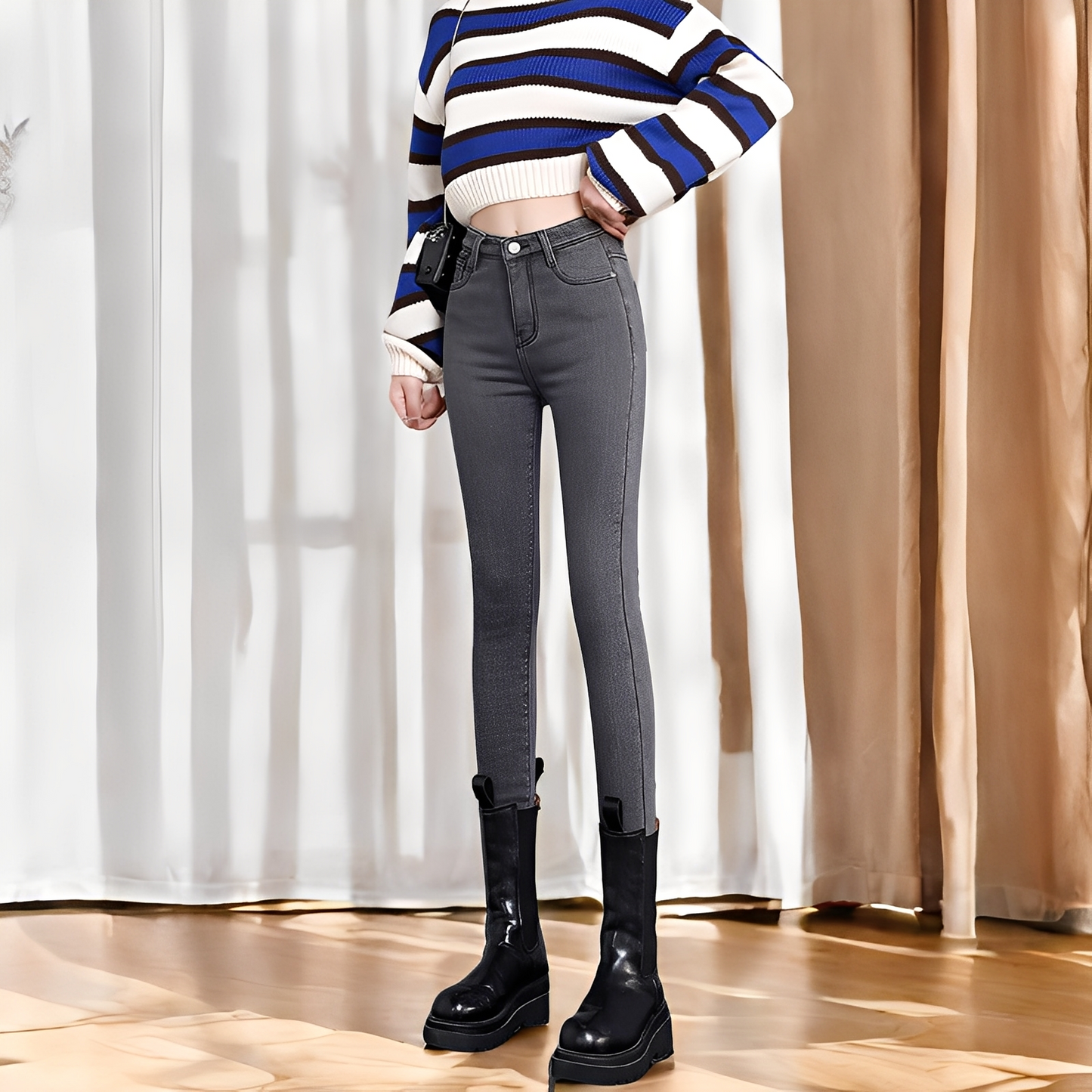 Betty - Warm thermal tight-fitting trousers for women