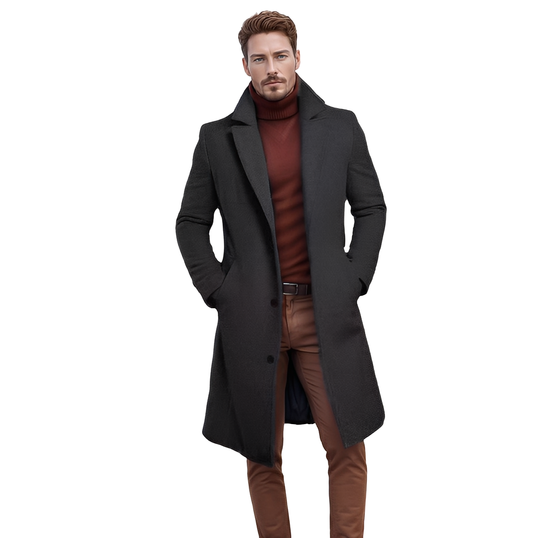 Evans - Classique manteau mi-long en laine pour homme