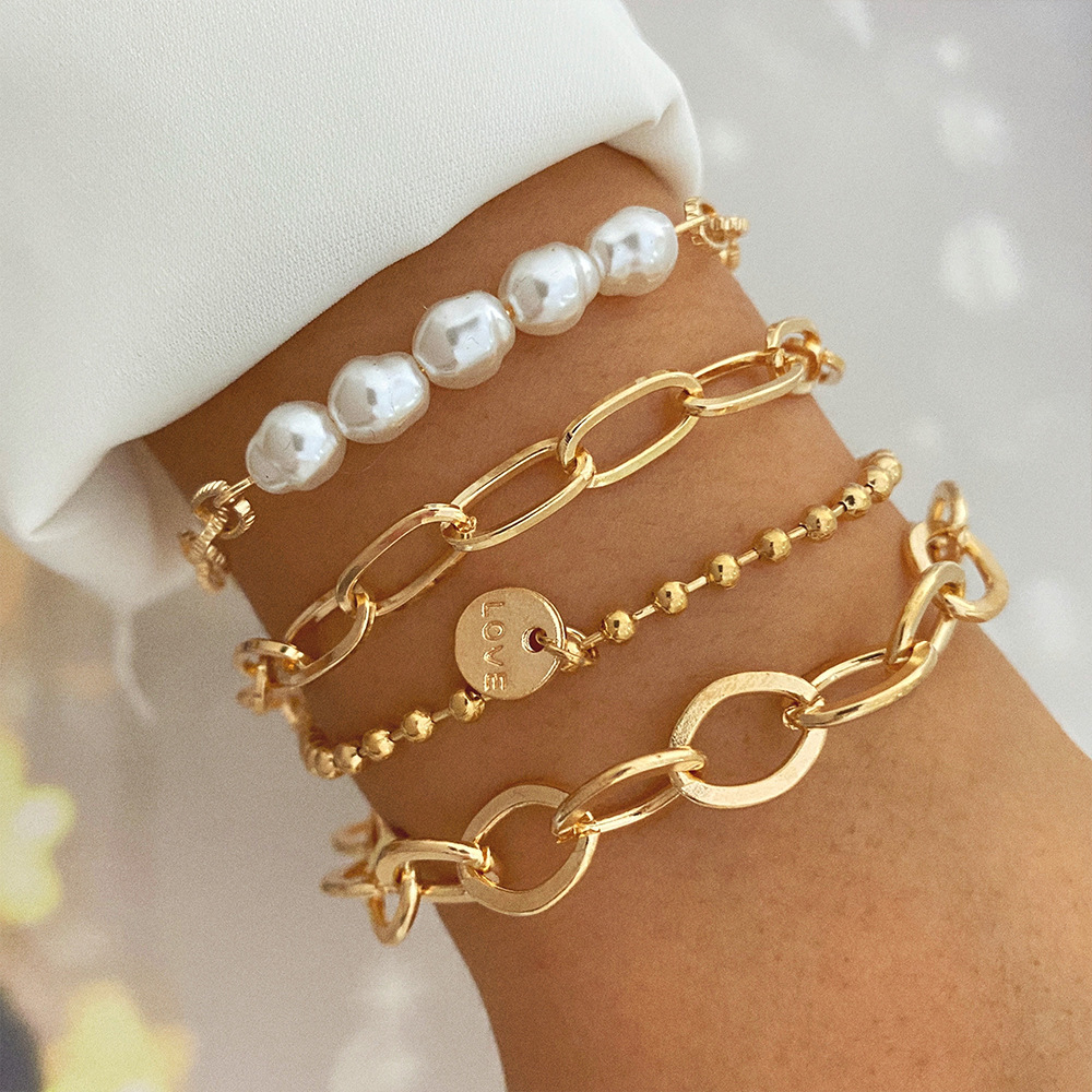 Bracelet en or 18K - Ensemble de bracelets pour filles en or