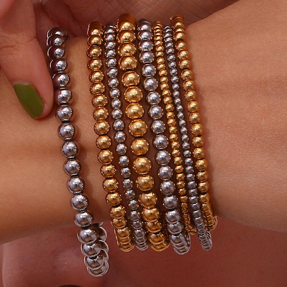 Crea - Bracelet de mode empilable métallique doré (4mm)
