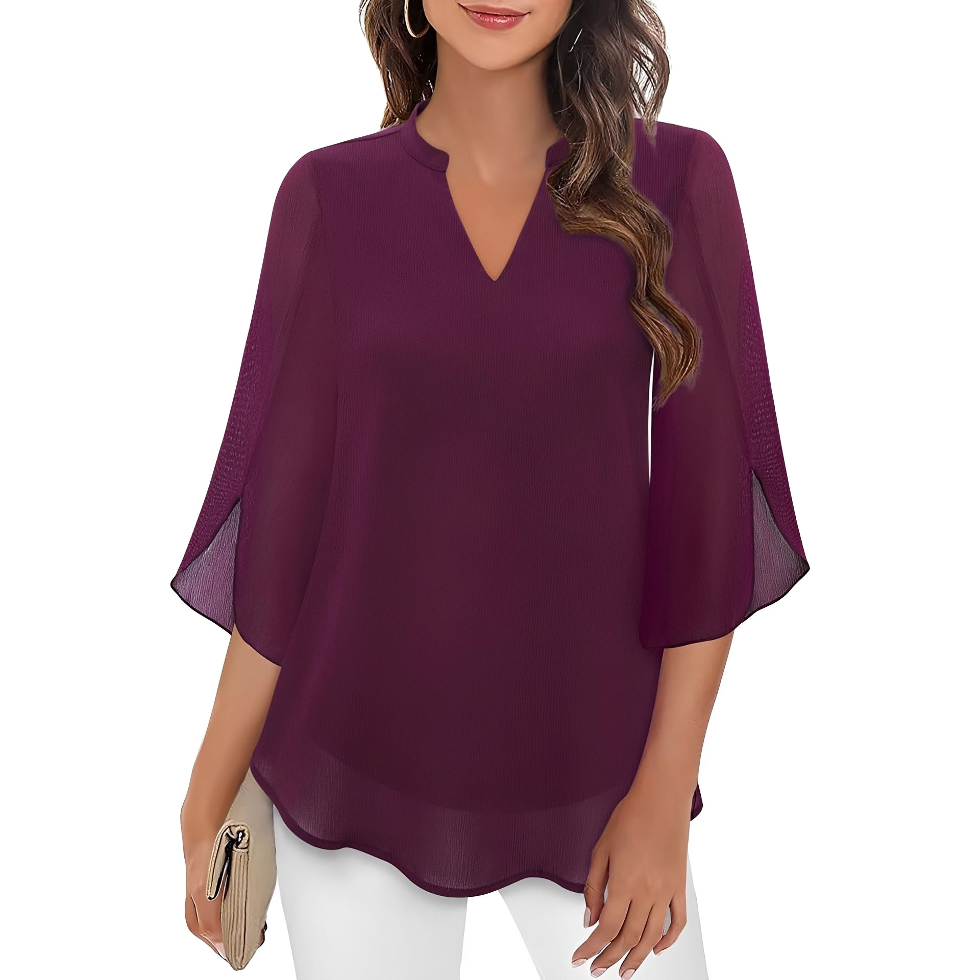 Vanessa - Blouse ample à col en V pour femmes