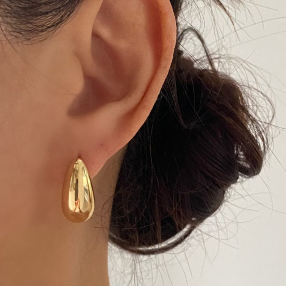 Boucles d'oreilles Chunky Waterdrop - Grandes boucles d'oreilles en or