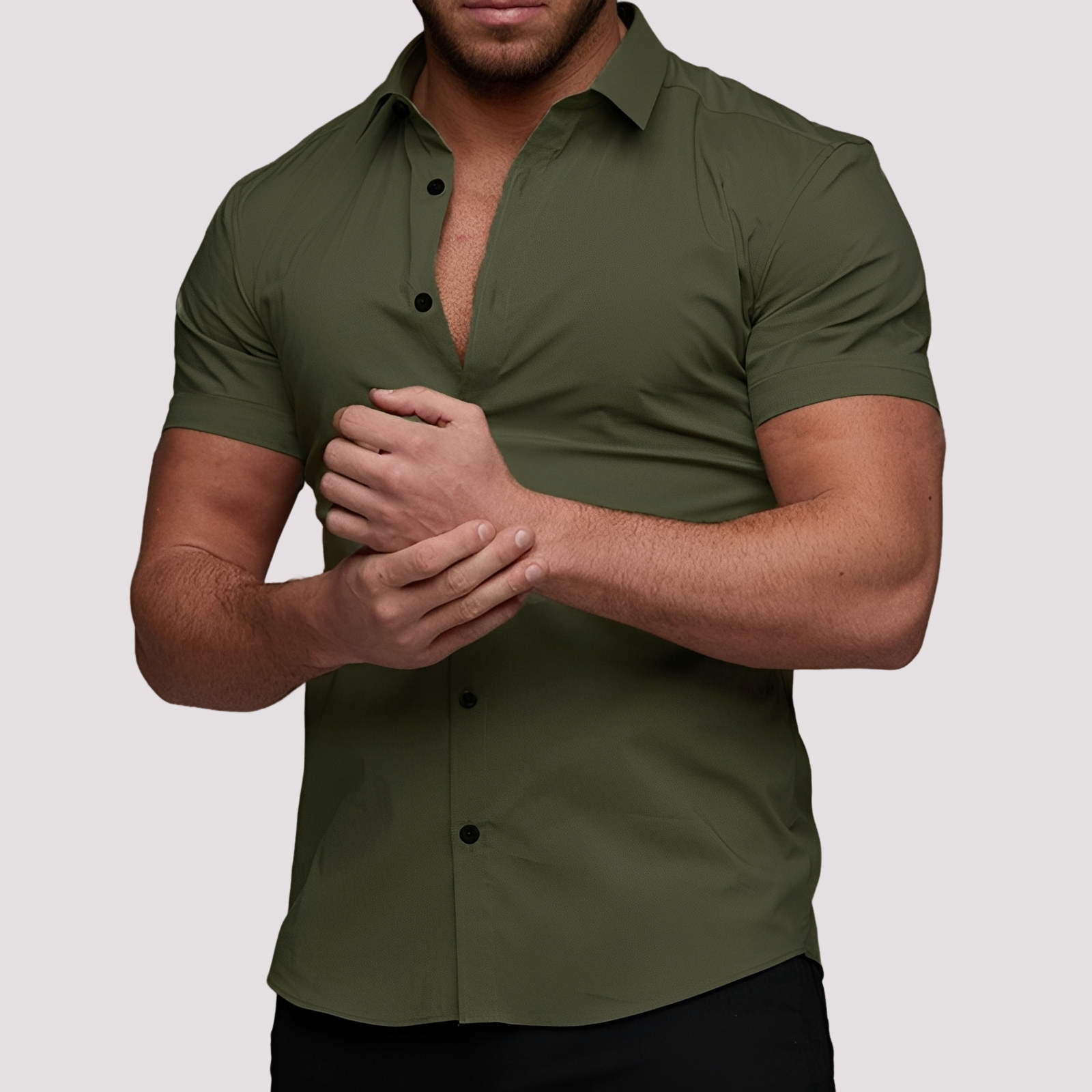 Oscar - Chemise à manches courtes en coupe slim pour hommes