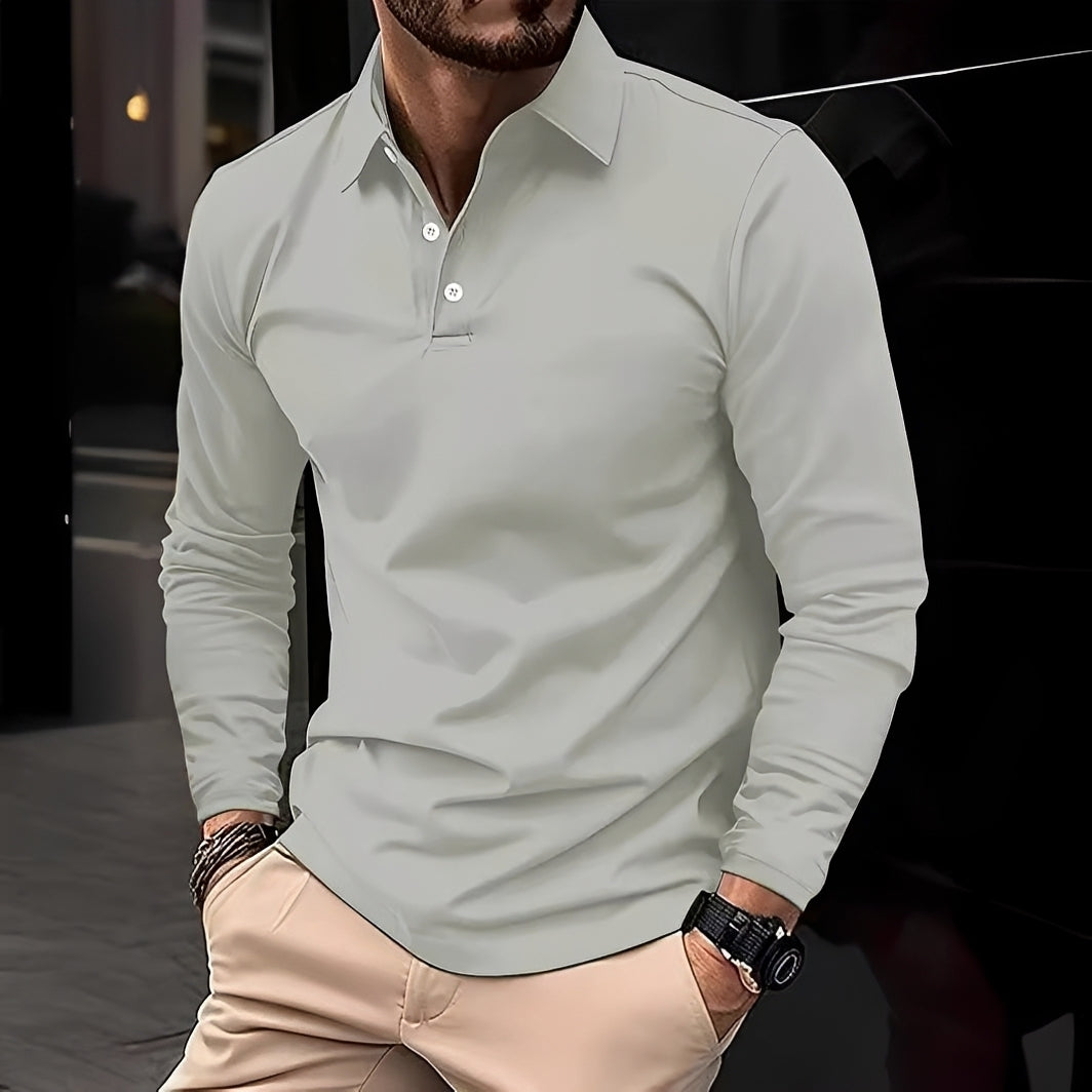 Conner – Polo à manches longues pour hommes – Décontracté et confortable