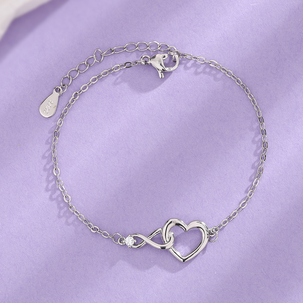 Bracelet Cœur Infini - Bracelet délicat en CZ