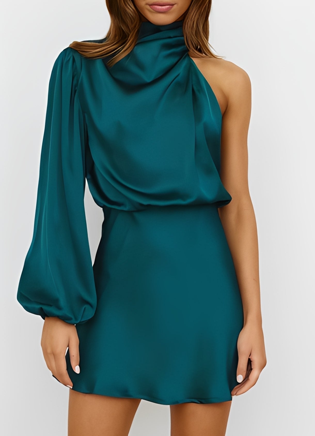 Sammy - Robe formelle à une épaule à manches longues