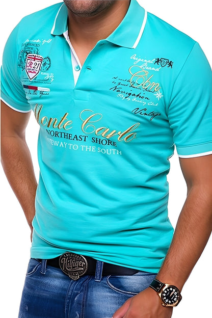 Brent - T-shirt polo décontracté avec imprimé pour hommes