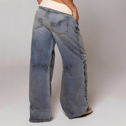 Vanessa - Weite und bequeme Jeans mit Used-Look für Damen