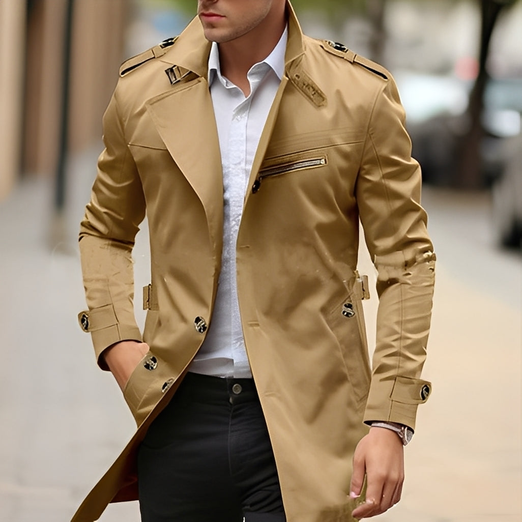 Ansel - Manteau trench stylé avec col classique pour hommes