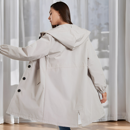 Vivyan - Blouson décontracté imperméable à capuche pour dames