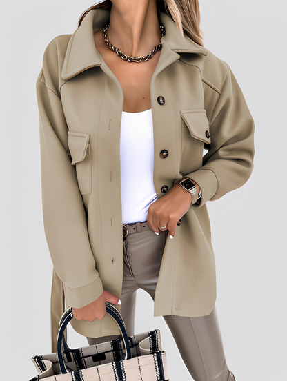 Tiffanie - Blazer léger en laine moderne avec col à revers pour femmes