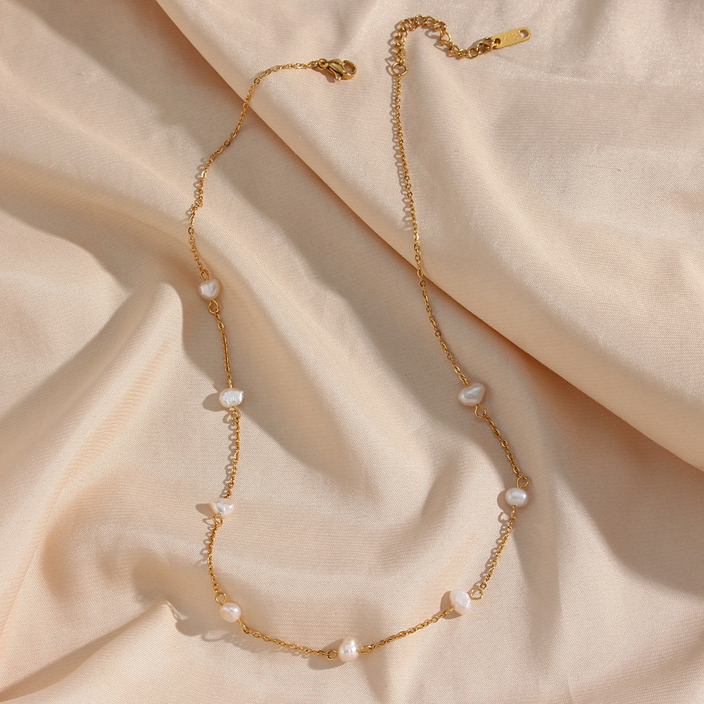 Collier de perles d'or - Collier quotidien