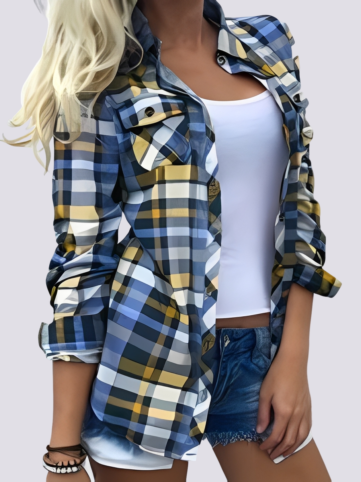 Charlotte - Chemise colorée à manches longues