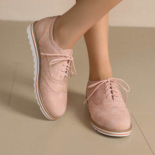 Gemma - Chaussures Derby en daim pour femmes, style décontracté