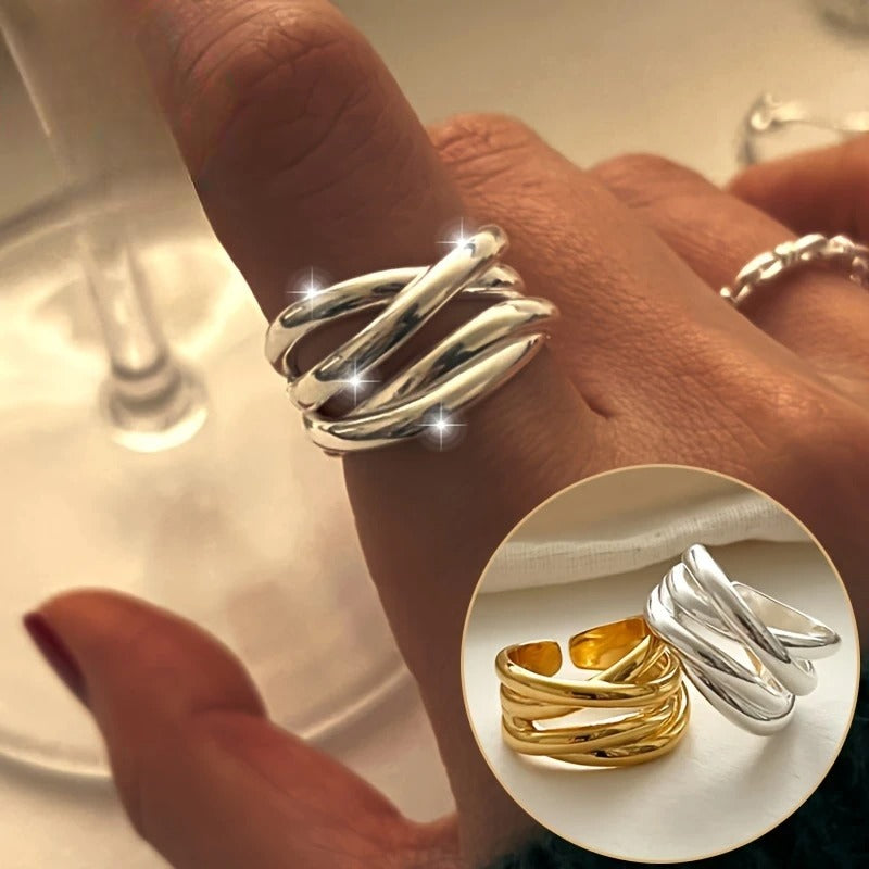 Riley – Bague géométrique Amour romantique