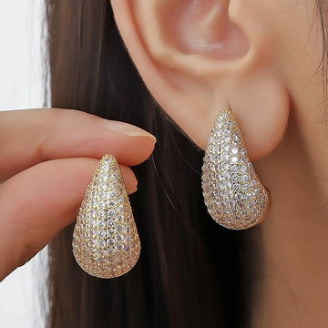 Boucles d'oreilles en Forme de Goutte - Boucle d'oreille Incrusté