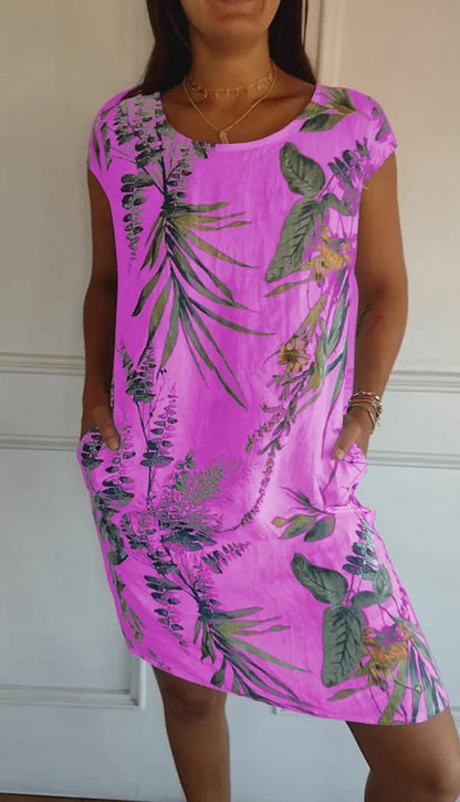 Britt – Robe à motif avec col arrondi
