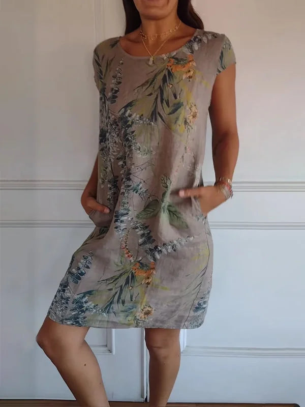 Britt – Robe à motif avec col arrondi