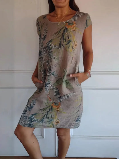 Britt – Robe à motif avec col arrondi