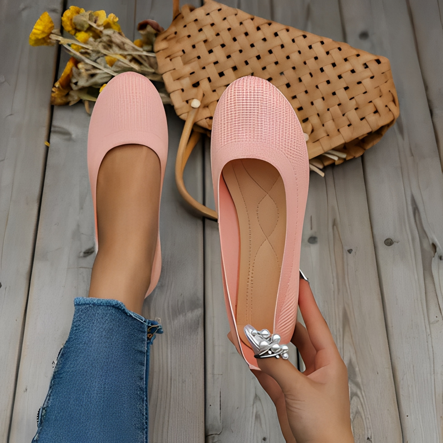 Karryle - Chaussures confortables pour femmes avec bout rond